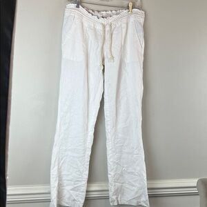 Roxy white wide leg drawstring pants women’s size medium